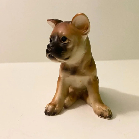 Vintage Porcelain Boxer Dog Figurine Japan 3 Inch  Tall Puppy Figure - Picture 3 of 14
